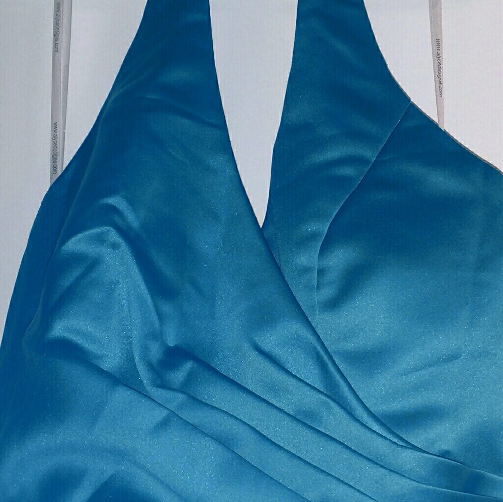 Blue halter formal dress